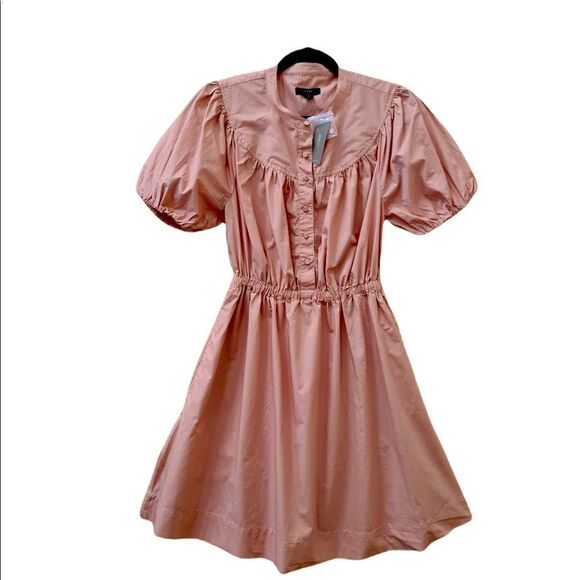 J. Crew NWT Short Puff-sleeve Shirtdress S - Picture 1 of 6